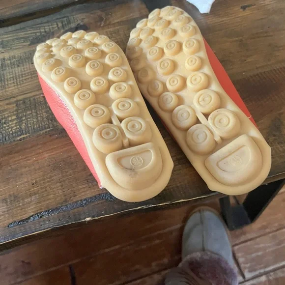 Red and Tan Leather Moccasins - Picture 3 of 5